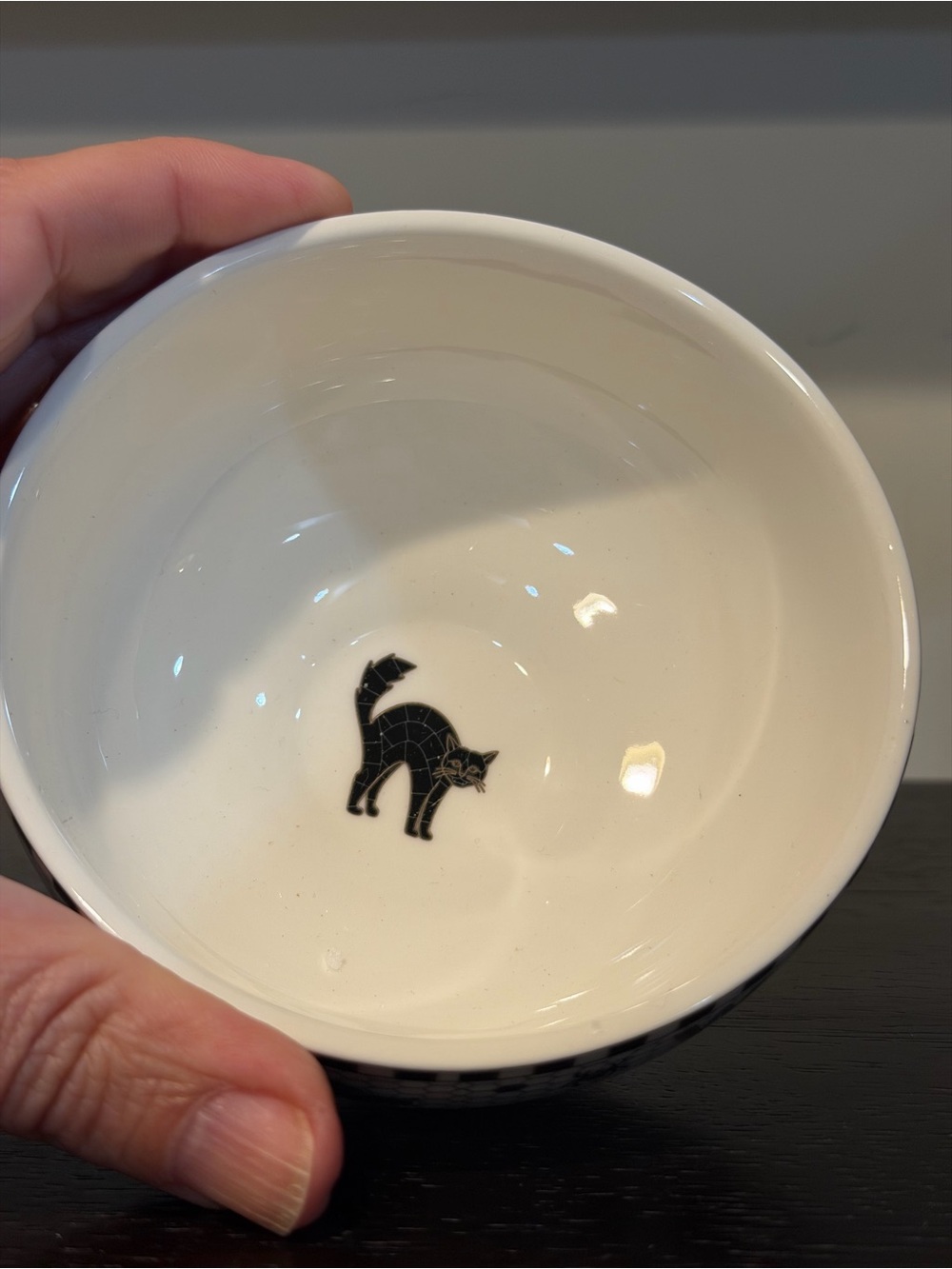 Anthropologie Bistro Tile Stoneware Gold Accent Halloween ‘Witching Hour’ Bowl - Picture 6 of 7